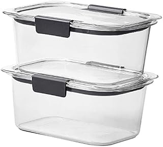 Rubbermaid Brilliance Food Storage Container, Medium Deep, 4.7 Cup, Clear, 2-Pack