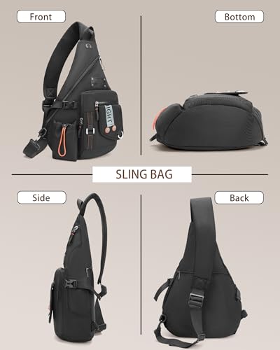 Large Sling Backpack, Sling Chest Bag Shoulder Crossbody Daypacks Fits 14.1-Inch Laptop for Travel Outdoor Men Women2