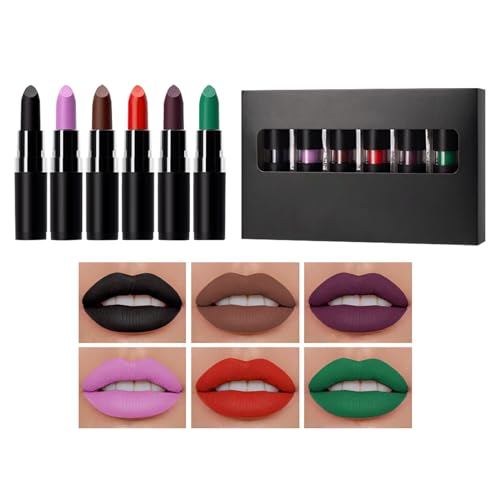 Juego de pintalabios para Halloween, color negro oscuro, brillo de labios para disfraz, labios hidratantes, maquillaje ligero, para festivales, viajes, viajes