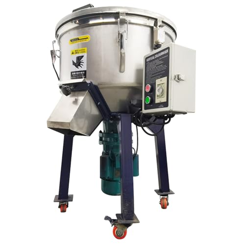 IntXanth 110V 1500W SUS304 Stainless Steel Industrial Blender Mixer Vertical Color Mixer 50KG for Plastics Powder Metallurgy Ceramics