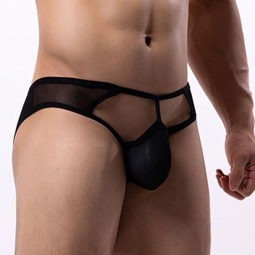 Men's See Through Thongs Cut Out Open Front Underwear Bulge Pouch Mesh G-string Thongs T back Bikini Panties4
