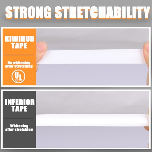 Image of White Electrical Tape, UL Approved, Industrial Grade Electrical Tape, Multipurpose Electric Tape for Wrapping Wiring Harness, Electric Insulating, 0.7in X 33ft (6 Pack)