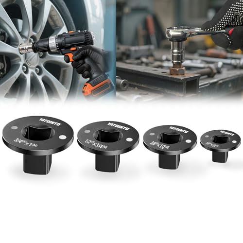 YATOINTO Low Profile Impact Socket Adapter Set,Versatile 4pcs Insert Ratchet Drive Adapter Kit,Fit Impact Guns,Wrench,Cordless Drill,1/4 to 3/8,3/8 to 1/2,1/2 to 3/4,3/4 to 1,Automotive,DIY,Industry