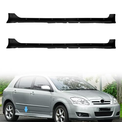 Kspeed Side Skirt Rocker Panel Compatible with 2003-2008 Toyota Corolla Black Body Kit Rocker Panel Guard Trims Set