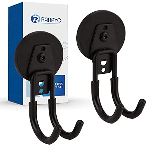 2 Pcs Magnetic Hook Heavy Duty, Strong Magnet Hooks for Garage Tools Hose Rope Electric Drill Cover