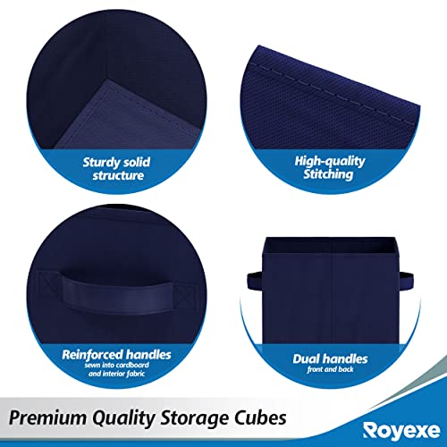 Cube Storage Baskets For Organizing - 11 Inch - Set Of 8 Heavy-Duty Storage Cubes For Storage And Organization. Makes The Perfect Bins For Cubby Storage Boxes Or Cube Storage Organizer (Navy) #TOP3