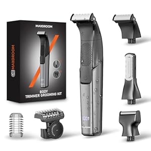 MAXGROOM Electric Body Hair Trimmer Men, 3-in-1 Efficient Shaver, Long Battery Life Rechargeable Groomer kit, Waterproof Razor for Pubic Hair, Easy to Use Bodygroom for Back, Intimate, Ball, Pube