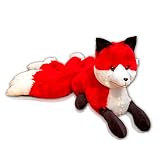 Beeyybuy 10In*22In Simulated Fox Doll Fox Plush Toy Filled Animal Fox Nine-Tailed Fox Gifts for Kids