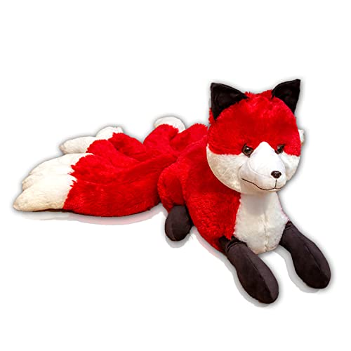 Beeyybuy 10In*22In Simulated Fox Doll Fox Plush Toy Filled Animal Fox Nine-Tailed Fox Gifts For Kids #TOP2