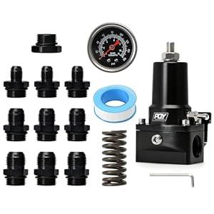 PQY Adjustable EFI Fuel Pressure Regulator Kit – 30–140 PSI Return Style, AN10/AN6/AN8