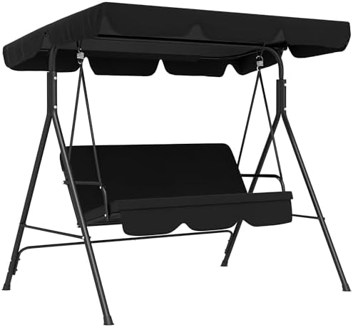 Outsunny Garden Swing 3 Seater Outdoor Swing with Adjustable Roof...