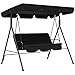Outsunny 3-Person Porch Lawn Swing with Canopy, Outdoor Yard Glider Swing Chair with Stand, Black