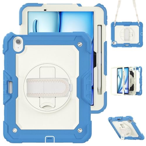 Coque iPad Air 11 M3 antichoc complète avec sangle silicone ergonomique