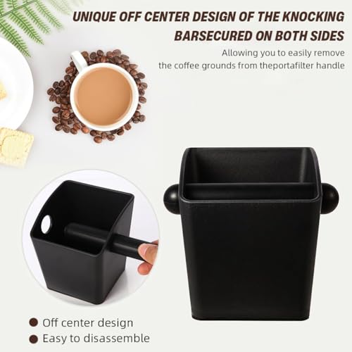 Image of Supvox Knock Box Plastic Coffee Grounds Bin with Cross Bar, Reuseable Coffee Grounds Container Expresso Coffee Machine Supplies Coffee Making Accessories