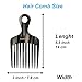 MANETURAL 14MX Long-Tooth Comb/Afro Hair Lift Combs for Women's Curls and Men's Beards - Hand-Made, Hand-Crafted Beauty for Effortless Styling (Graphite, 2 PACK)