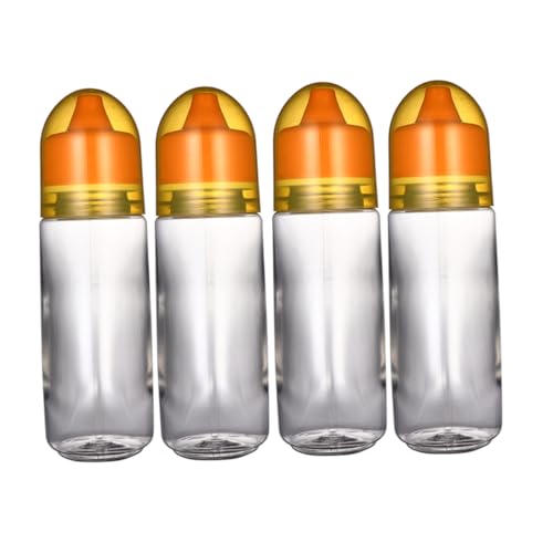 Veemoon 4-Pack Clear Plastic Honey Jars - Refillable Squeeze Bottles for Easy Dispensing of Honey Jam Ketchup and Condiments Ideal for Kitchen Storage and Organization