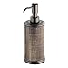 mDesign Round Metal Refillable Liquid Hand Soap Dispenser Pump Bottle for Kitchen, Bathroom | Also Can be Used for Hand Sanitizer & Essential Oils - Woven Accent, 2 Pack - Bronze