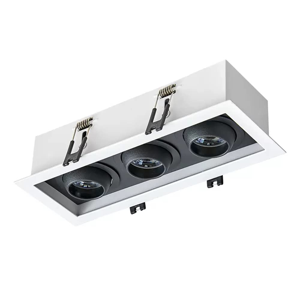 GTHTUHFD 3 Heads Led Recessed Rectangle Retrofit Downlight Gimbal Spotlights,15W/21W/30W Canless Led Disk Light Eyeball Ceilling Potlight Cri 90+,3 Color Temperature,7w*3-4000k