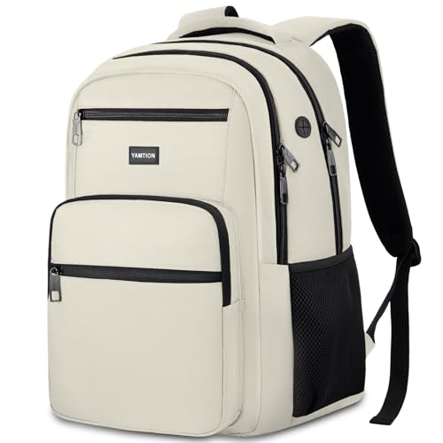 Image of YAMTION Laptop Backpack for Men and Women, Black Backpack, School Backpack for Boys and Girls, Bookbag, Work Backpack Fits 15.6 Inch Laptop and Notebook