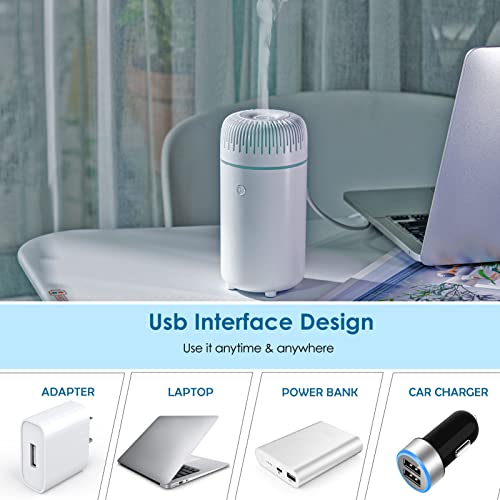 Car Diffuser Humidifier Aromatherapy Essential Oil Diffuser Usb Cool Mist Mini Portable Diffuser For Car Home Office Bedroom (White) #TOP3