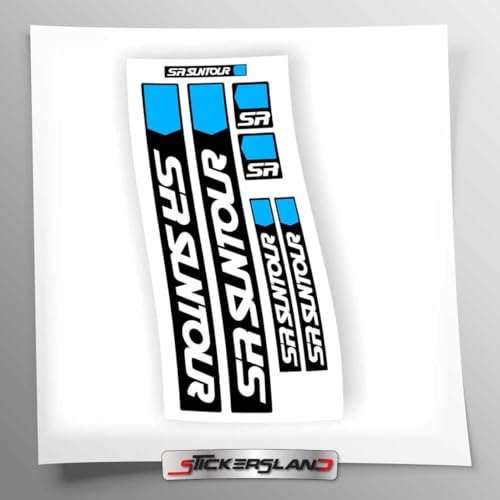 Kit adhésif compatible avec fourches SR Suntour | autocollants moto fourche | vinyle adhésif facile application impression UV | Stickersland®