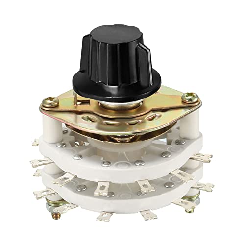 Rebower Band Selector Rotary Switch 2P7T 2 Pole 7 Position, 2 Deck [for Radio, TV, Industrial Machine Control Unit] - 1 Pcs