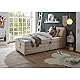 CARPINO Boxspringbett 120x200 elektrisch verstellbar, Creme - Bequemes Einzelbett mit dekorativer Steppung und Komfortschaum Topper - 120 x 110 x 234 cm (B/H/T)