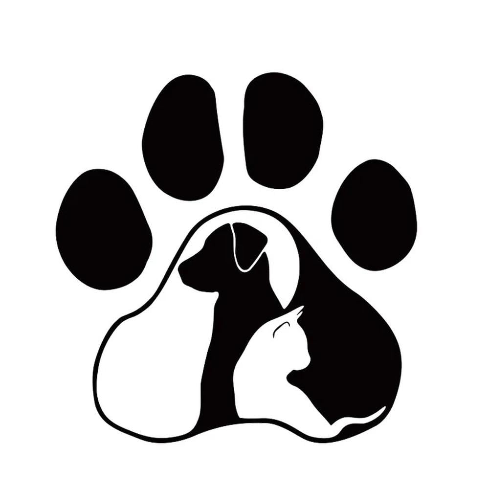 Animal Dog Cat Paw Car Stickers 13.5x14cm Vinyl Decals for Auto Truck Laptop Durable(Black)