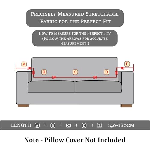 Image of Lukzer 2 Seater Pastel Marine Blue Grid Maze Pattern Sofa Cover | 240 GSM Universal Stretch Fit Jacquard Fabric Couch Protector | Fully Covered Anti Slip & Washable Sofa Cover (180-230cm /SC-110-02)