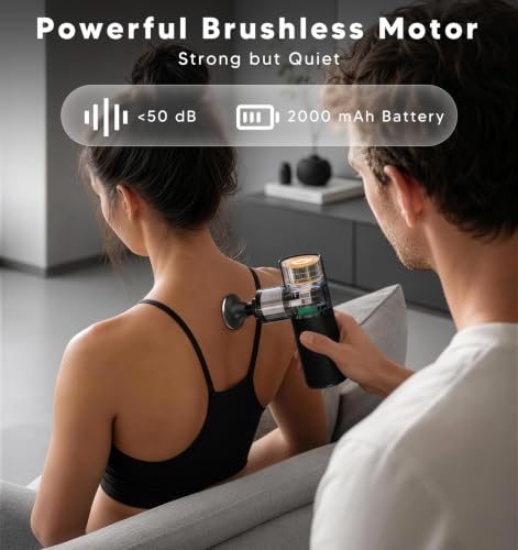 LOFTILLA Mini Massage Gun with Heat, Soft Non-Slip Silicone Grip, 6 Speeds - Image 4
