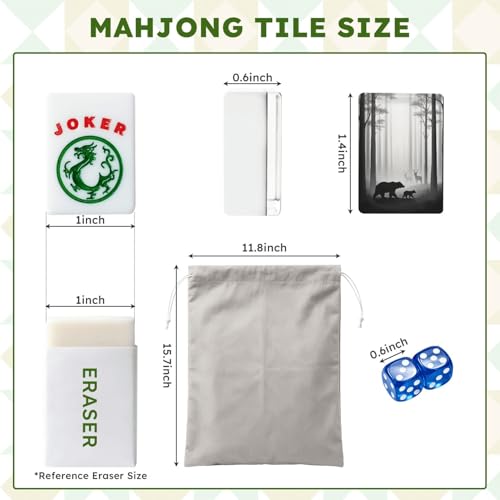 American Mahjong Set 166 fichas acrílico con bolsa miniatura 2