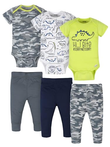 Image of Onesies Brand Unisex Baby 3 Outfit Bundle Mix Match Newborn to 12m Pants Set