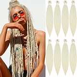 [MULTI PACKS DEAL] Spetra Platinum Blonde Pre Stretched Braiding Hair Extensions 24 Inch - 8 Bundles Synthetic Crochet Braids 613 Knotless Natural EZ Box Braids Hair Professional Soft Yaki Straight