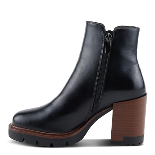 PATRIZIA Women's AHANA Sleek Leather Booties with Burnished Finish, Inset Heel, and Zipper Closure3