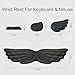 Angel Wing Wrist Rest,Cute Wrist Rest for Keyboard and Mouse,Hand Rests Set Include Ergonomic Keyboard & Mouse Hand Rest and Coaster,Filled Resilient Memory Foam,for Work,Study,Gaming (Black)