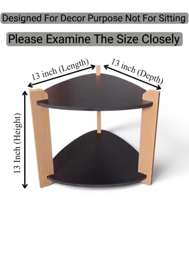 Image of Modern Triangle Side Table, Home Decor for Living Room, Bed Side Tables for Bed Room, stools for Home, Furniture for Home, 2-Tier White Shelves