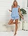 KFUBUO Womens Pajamas Set 2 Piece Ruffle Pj Soft Tank Top and Shorts Sleepwear Set Bridal Pajama for Women Set Blue