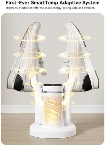 Secador de zapatos de 100 W con circulación de aire caliente de 360°, temporizador ajustable y control de temperatura, calentador rápido de botas para entrenadores, guantes y accesorios de cuero