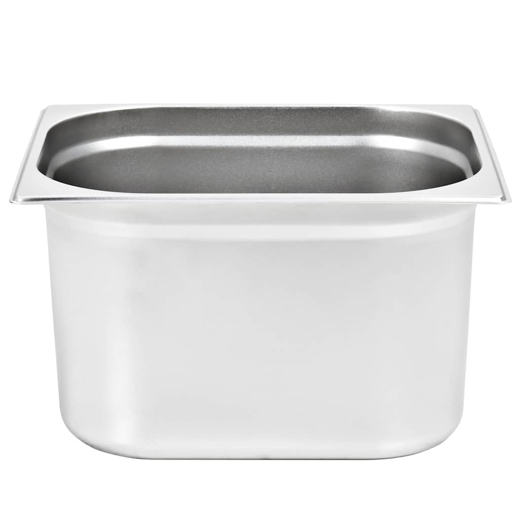 Pojemniki gastronomiczne GN 1/2 ze stali nierdzewnej, 325 x 265 x 200 mm, pojemniki ze stali nierdzewnej z możliwością układania w stos, do gastronomii i gospodarstwa domowego, 2 sztuki