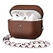 Produktbild RIXENY Echt Leder Hülle für AirPods Pro 3 (2025, 3. Gen) mit Verstellbarem Geflochtenem Trageriemen, Vintage Crazy Horse Leder Schutzhülle, Robuste Hartschale & Patina Oberfläche, Dunkelbraun
