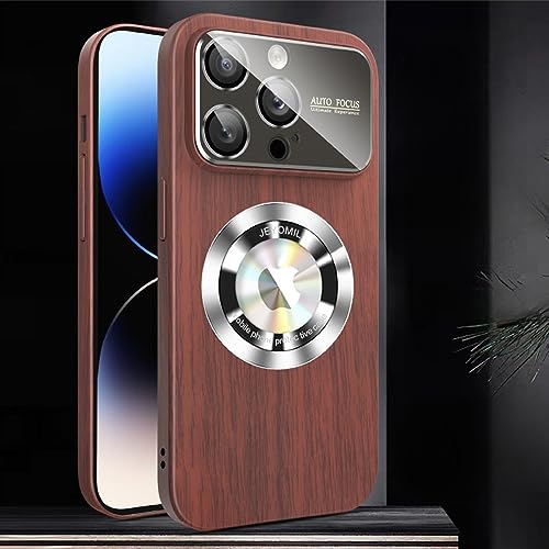 Coque magnétique en bambou iPhone 13 et 14 protection rigide marron