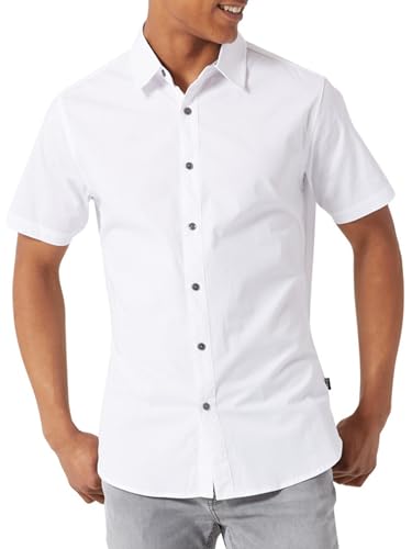 DKNY Mens Short Sleeve Button Down Shirts – Modern Fit, Breathable Stretch Cotton, Button Up Short Sleeve Dress Shirt for Men