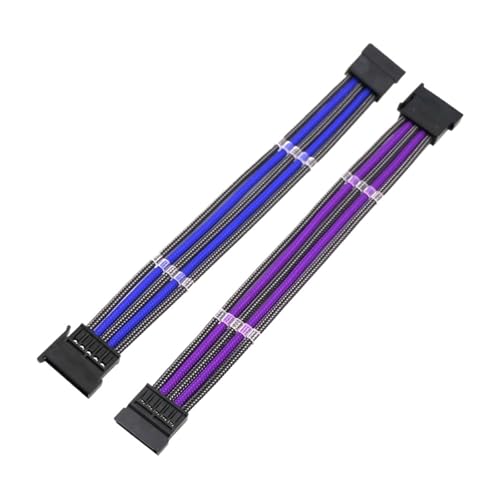 Cable Extensión de Energía SATA 15Pin Macho a Hembra 20 cm Blanco miniatura 2
