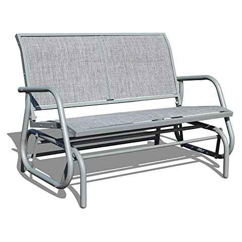 GOLDSUN 2 Person Deck Swing Glider Chair Patio Swing Bench Garden Rocking Seat for Outdoor Patio,Backyard,Deck Swimming Pool(Gray) Cover