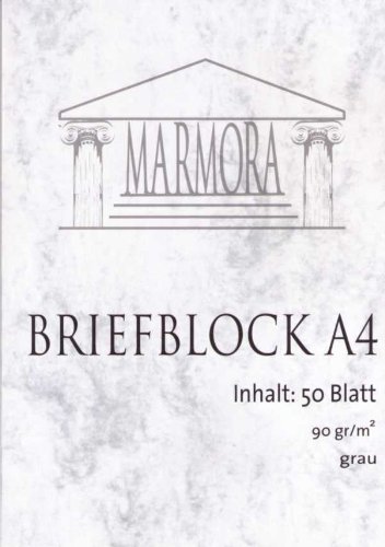 Briefblock A4 Marmora 50 Blatt 80 g/qm; grau
