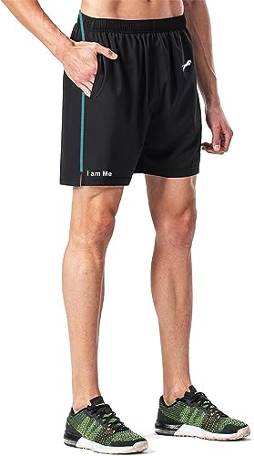 Image of JUST RIDER Men's Workout Running Shorts Quick Dry Lightweight Gym Shorts with 2 Zip Pockets & Loop
