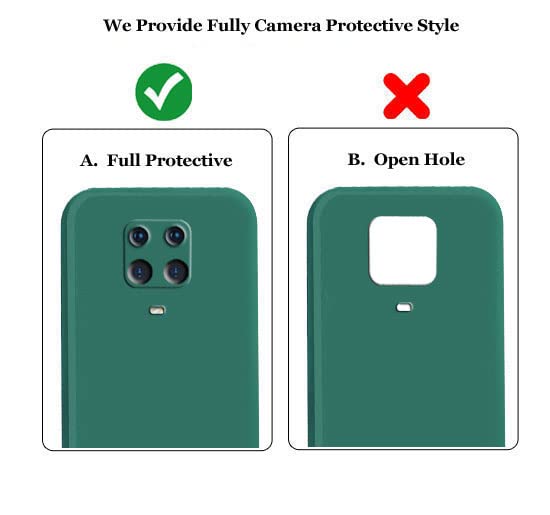 Image of A rtistque Liquid Silicone Matte Shockproof Flexible with Camera Protection Soft Back Cover Case for Mi Redmi Note 9 Pro /Note 9 Pro Max /Note 10 Lite /Poco M2 Pro - Green