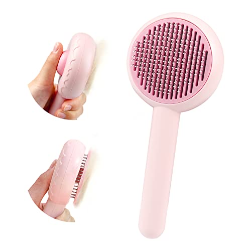Nepfaivy Brosse Chat Poil Long et Court - Brosse Chat Autonettoyante, Brosse Chaton et Chien Poil Court, Brosse Poil de Chat, Toilettage du Chat Cover