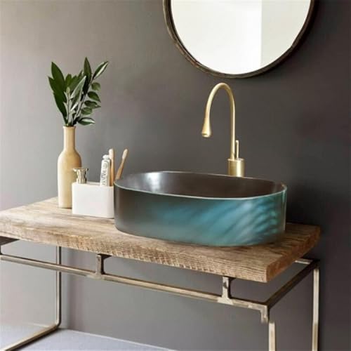 Lavabo de cerámica retro de encimera con acabado premium 3