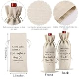 BQXS Going Leaving Moving Away Farewell Retirement Gifts for Friends Coworkers Women, New Jop Beginning Business Owner Gifts Wine Bag, Pairs Well With A New Chapter Wine Bag